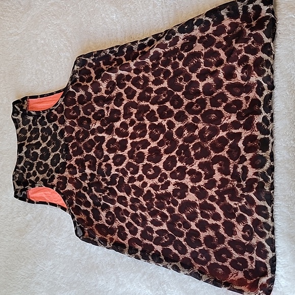 Rue21 size S Neon Orange and Cheetah Tank Top - Picture 4 of 4